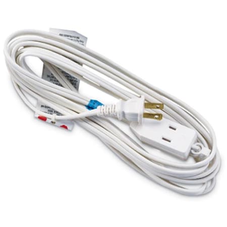 Virtual Extension Cord, Indoor, 1 Outlets, White, Vinyl, 12 ft VI564567